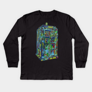 polygonic blue box Kids Long Sleeve T-Shirt